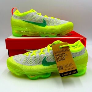 NEW Nike Air Vapormax 2023 Flyknit Vast Grey Volt Yellow FZ4016-001 Men Sz 10.5
